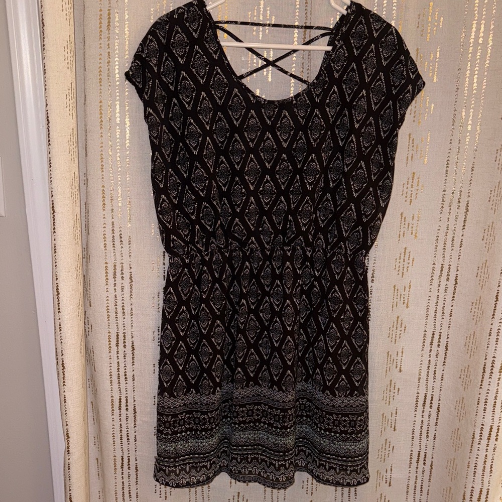 Maurices Black and White Geometric Mini Dress